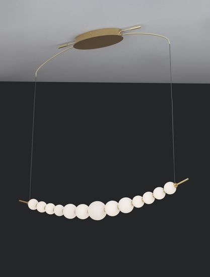 Nova Luce PERLA LED Pendelleuchte Gold 28W Warmweiss 109x13,5x120cm dimmbar 9695205