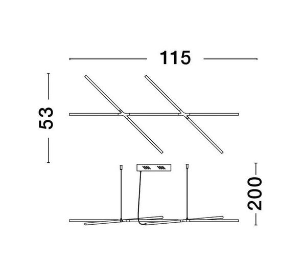 Nova Luce RACCIO LED Pendelleuchte Messing 27W Warmweiss 115x53x200cm dimmbar 9695214