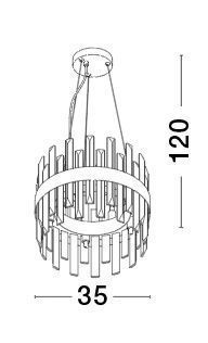 Nova Luce CROWN Pendelleuchte G9 5-fach Satin 120x35cm dimmbar 9695219