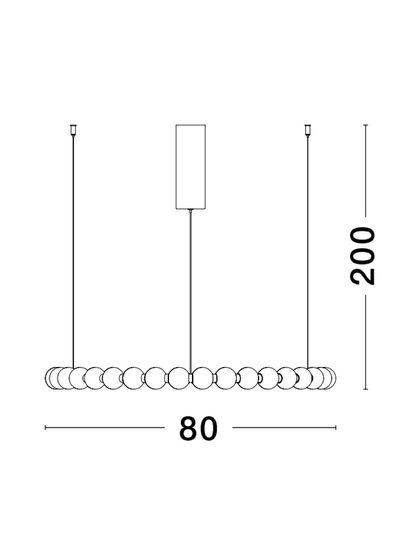 Nova Luce PERLA LED Pendelleuchte Gold 72W Warmweiss 200x80cm dimmbar 9695231