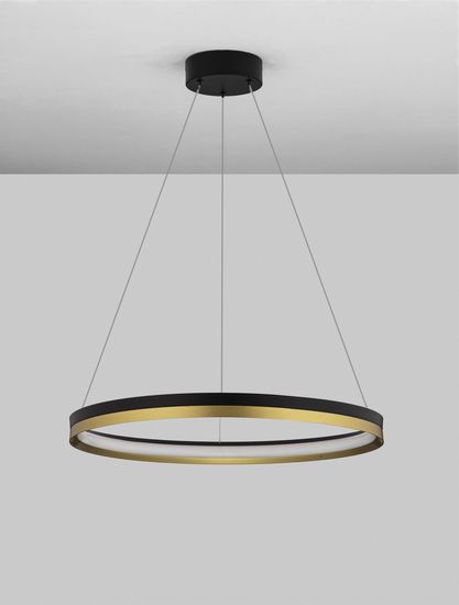 Nova Luce CANTRIA LED Pendelleuchte Schwarz 33W Warmweiss 150x60cm dimmbar 9695238