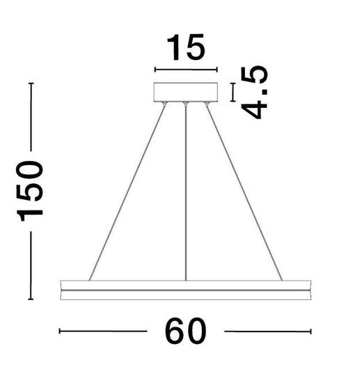 Nova Luce CANTRIA LED Pendelleuchte Schwarz 33W Warmweiss 150x60cm dimmbar 9695238