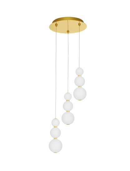 Nova Luce PERLA LED Pendelleuchte Gold 23W Warmweiss 150x31cm dimmbar 9695242