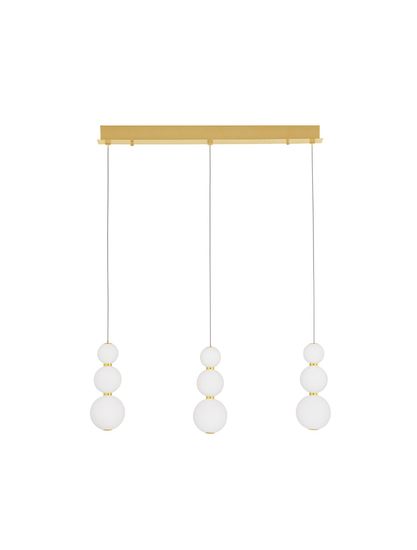 Nova Luce PERLA LED Pendelleuchte Gold 24W Warmweiss 70x10x150cm dimmbar 9695243