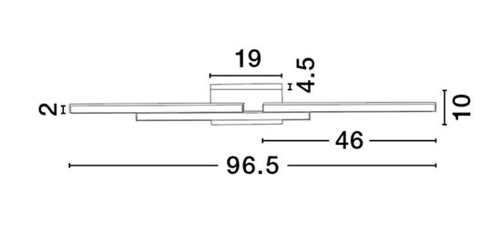 Nova Luce CHART LED Wandleuchte Schwarz 31W Warmweiss 96,5x9x10cm 9695245