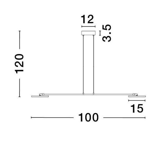 Nova Luce SCOPE LED Pendelleuchte Schwarz 19,25W Warmweiss 100x26x120cm dimmbar 9695252