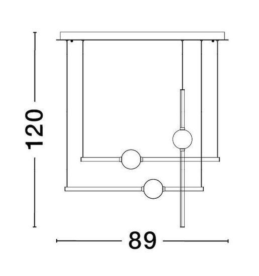 Nova Luce ACROBAT LED Pendelleuchte Schwarz 26W Warmweiss 89x26x120cm dimmbar 9695257