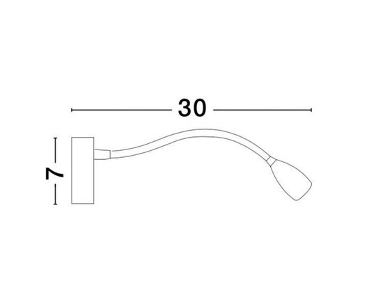 Nova Luce FLEX LED Wandleuchte Chrom 3W Warmweiss 30x7cm 9701613