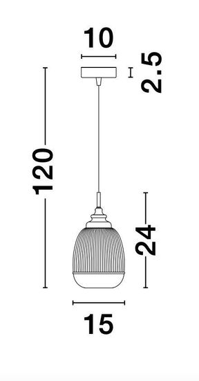 Nova Luce MOND Pendelleuchte E14 Gold 120x15cm dimmbar 9738210