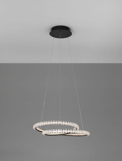 Nova Luce GINEVRA LED Pendelleuchte Schwarz 45W Warmweiss 120x48cm dimmbar 9748165