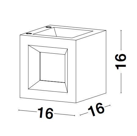 Nova Luce CASTRO Wandleuchte E27 Grau 12W IP65 16x16x16cm dimmbar 9762161