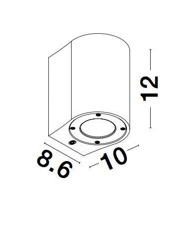 Nova Luce LIDO Wandleuchte GU10 Weiß 7W IP65 8,6x10x12cm dimmbar 9790531