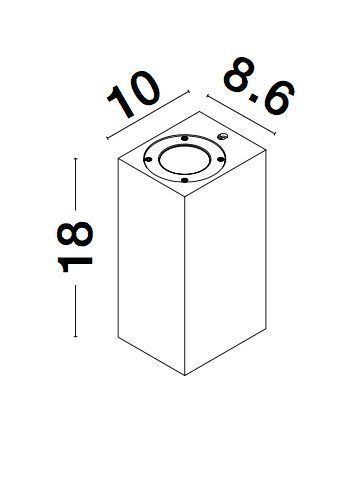 Nova Luce FUENTO Wandleuchte GU10 Weiß 2x7W IP65 8,6x10x18cm dimmbar 9790551