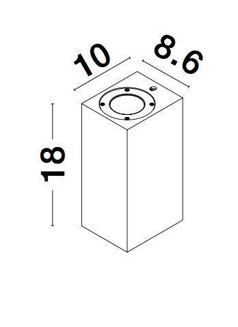 Nova Luce FUENTO Wandleuchte GU10 Grau 2x7W IP65 8,6x10x18cm dimmbar 9790552