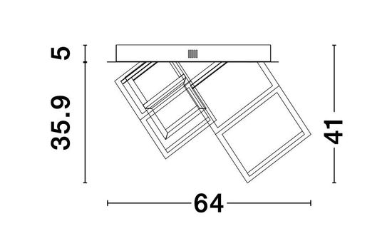 Nova Luce GABBIA LED Deckenleuchte Schwarz 69W Warmweiss 64x35,9x41cm dimmbar 9818241