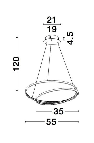 Nova Luce GRANIA LED Pendelleuchte Gold 25W Warmweiss 120x55cm dimmbar 9818510