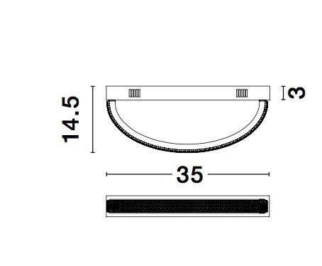 Nova Luce GRANIA LED Wandleuchte Gold 6,5W Warmweiss 35x15x4,5cm 9818512