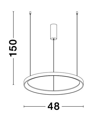 Nova Luce PERTINO LED Pendelleuchte Weiß 38W Warmweiss 150x48cm dimmbar 9853681