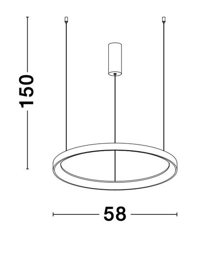 Nova Luce PERTINO LED Pendelleuchte Schwarz 48W Warmweiss 150x58cm dimmbar 9853684