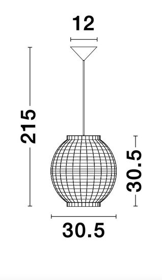 Nova Luce GRIFFIN Pendelleuchte E27 Braun 215x30,5cm dimmbar 9858720