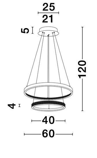 Nova Luce PRESTON LED Pendelleuchte Gold 62W Warmweiss 120x60cm dimmbar 9862852