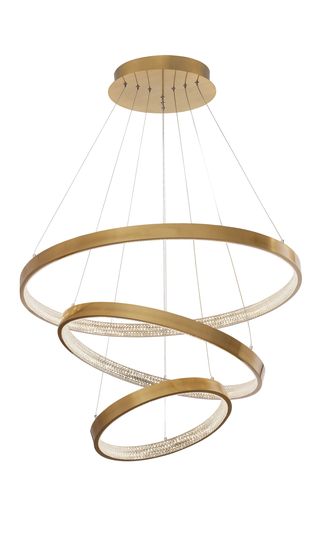 Nova Luce PRESTON LED Pendelleuchte Gold 112W Warmweiss 150x80cm dimmbar 9862853