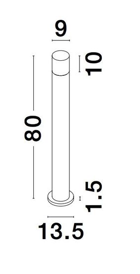 Nova Luce NOTEN LED Wegeleuchte Schwarz 10W IP65 Warmweiss 9x13,5x80cm 9905021