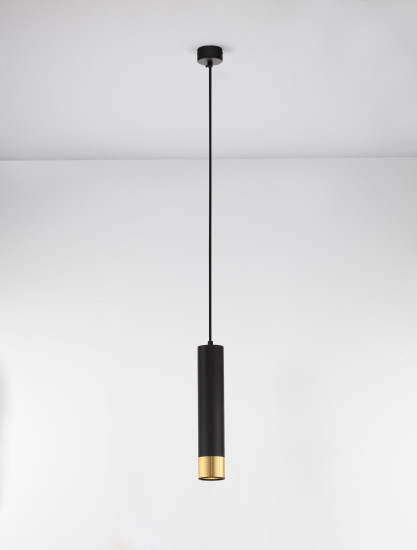 Nova Luce PICTO Pendelleuchte GU10 Schwarz-Gold 200x6cm dimmbar 9911529