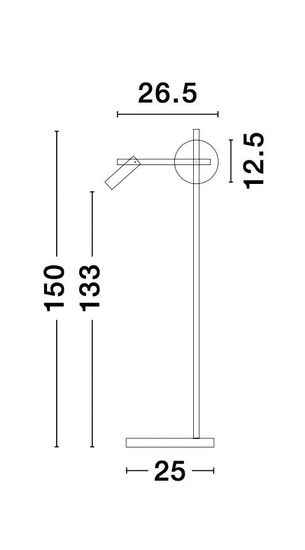 Nova Luce JOLINE LED Stehlampe Schwarz 9W Neutralweiss 26,5x16,5x150cm 9919532