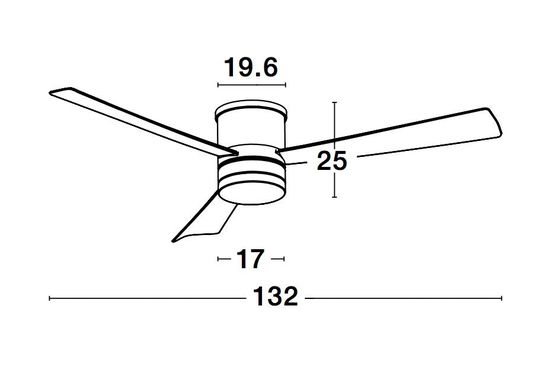 Nova Luce SATIN LED Ventilator Nickel 18W Warmweiss 25x132cm 9953016