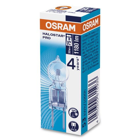 OSRAM HALOSTAR PRO 50W 12V GY6.35 1050lm 3000K warmweiss 100Ra wie 75W Made in Germany 4050300615936