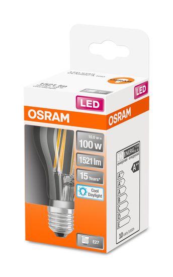 OSRAM LED Lampe Retrofit A100 10W E27 klar Filament tageslichtweiss wie 100W 4058075466050