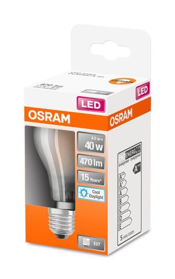 OSRAM LED Lampe Retrofit A40 4.5W E27 matt tageslichtweiss wie 40W 4058075466074