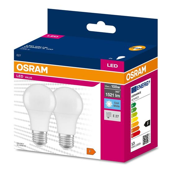 OSRAM LED VALUE CLASSIC A 100 13W E27 Lampe 1521lm 4000K neutralweiss wie 100W 4058075478992