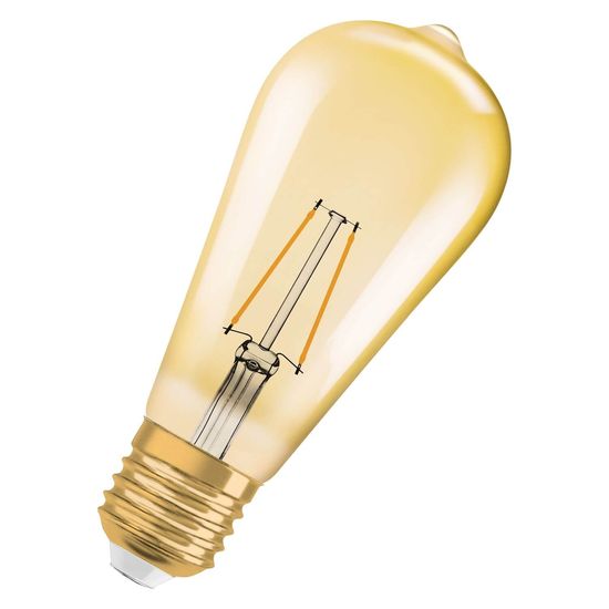 OSRAM Vintage 1906 LED EDISON 2.5W 824 Gold E27 Lampe 220lm 2400K warmweiss wie 22W 4099854091339