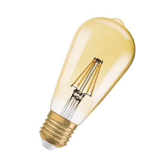 OSRAM Vintage 1906 LED EDISON 4W 824 Gold E27 Lampe 410lm 2400K warmweiss wie 35W 4099854091377