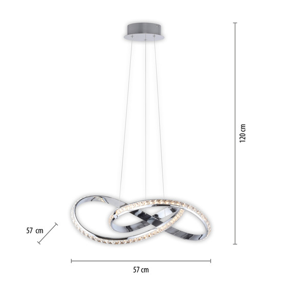 Paul Neuhaus TANJA LED Pendelleuchte Warmweiss 30W 60-120cm 8221-17