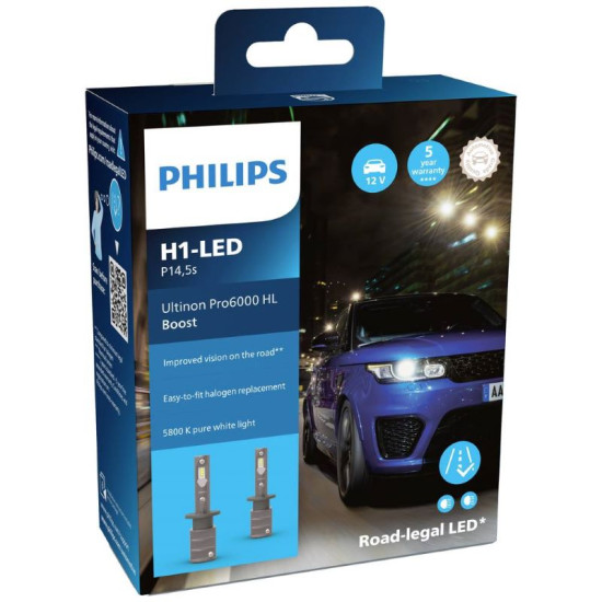 Philips 11258U60BX2 H1 Ultinon Pro6000 LED Autolampe P14,5s 13W tageslichtweiss 8719018027597