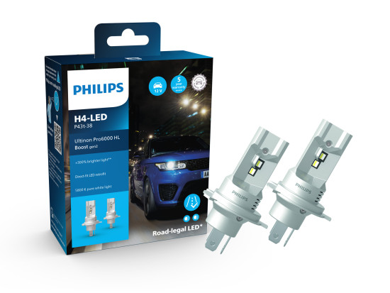 Philips H4 Ultinon Pro6000 LED Autolampe P43t-38 18W tageslichtweiss 11342U60B2X2