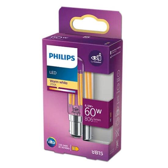 Philips LED Lampe B15 T20L 6,5W 806lm warmweiss 2700K wie 60W 8719514361447