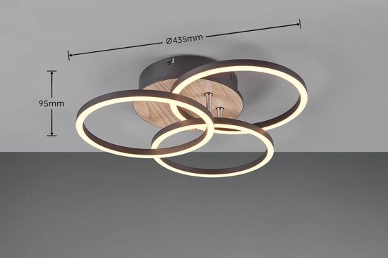 Reality Circle LED Deckenleuchte  27W dimmbar Holznachbildung CCT einstellbare Lichtfarbe Nachtlicht