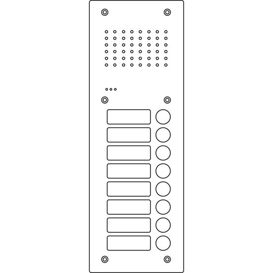 Ritto RGE1811125 Acero pur Edelstahl-Türstation Audio, 8 WE, Edelstahl