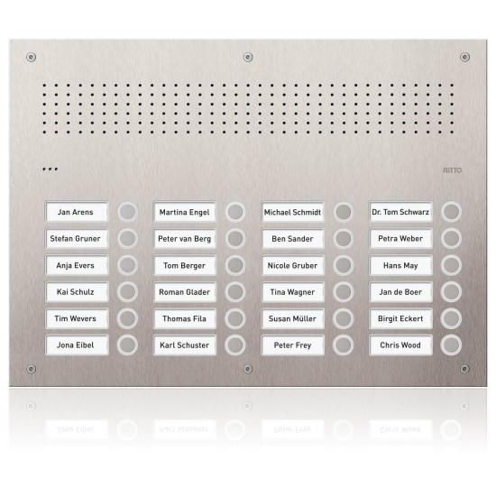 Ritto RGE1814225 Acero pur Edelstahl-Türstation Audio, 24 WE, Edelstahl