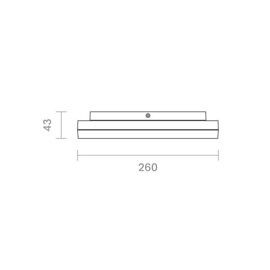 SIGOR Aufbauleuchte Square 260mm silber Deckenleuchte 29W 3000K IP20 110° 3300lm dimmbar