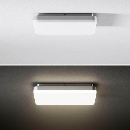 SIGOR LED Aufbauleuchte Square 400mm silber Deckenleuchte 38W 4000K IP20 110° 4200lm