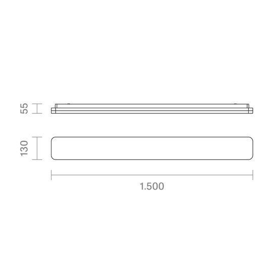 SIGOR LED Aufbauleuchte Plank 1500mm silber dimmbar Deckenleuchte 50/40/30W 3000/4000K IP54 120° 5800/4500/3 Steuerbare Lichtfarbe