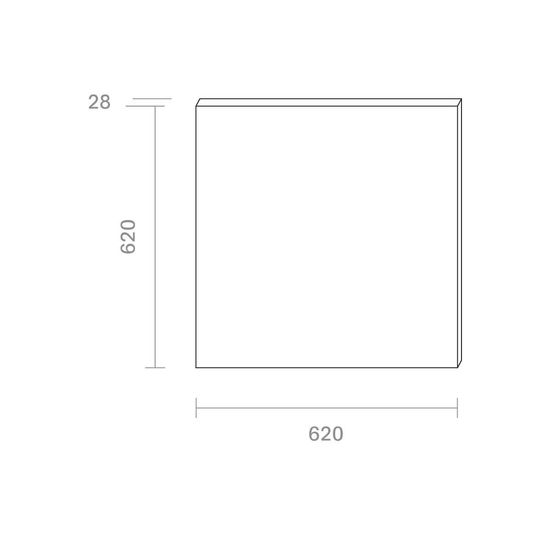 SIGOR LED Panel Aufbau Fled 620x620mm weiss UGR<19 36W 3000K IP20 90° 3600lm