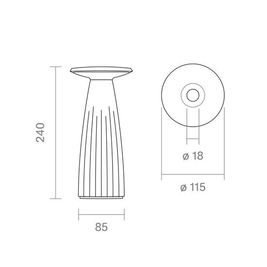 SIGOR Akku-Tischleuchte LED Nuflair 24cm schneeweiß 2,2W Flex-Mood 2200K/2700K IP54 Ra85 USB-C dimmbar