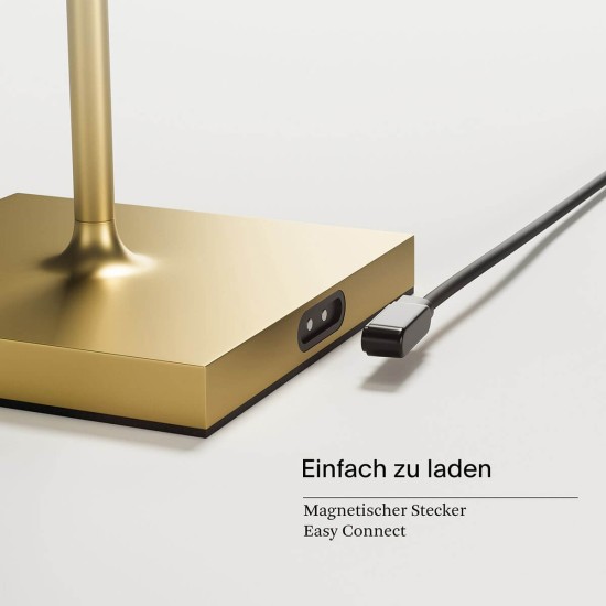 SIGOR Akku-Tischleuchte Nuindie USB-C mini 25cm goldfarben 2,2W FlexMood 2200K/2700K IP54 Ra85 dimmbar