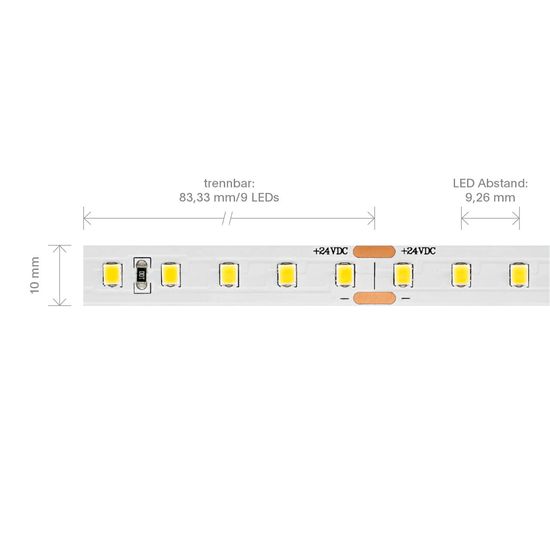 SIGOR 7,2W/m HE PRO LED-Streifen 2700K 5m 108 LED/m IP20 24V 1485lm/m RA90 Warmweiss